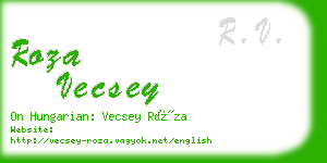 roza vecsey business card